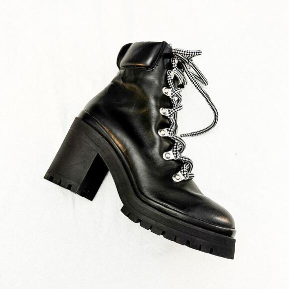 Rebecca Minkoff Lace Up Black Motorcycle Biker Boot Size 6 NWOB - Picture 7 of 8